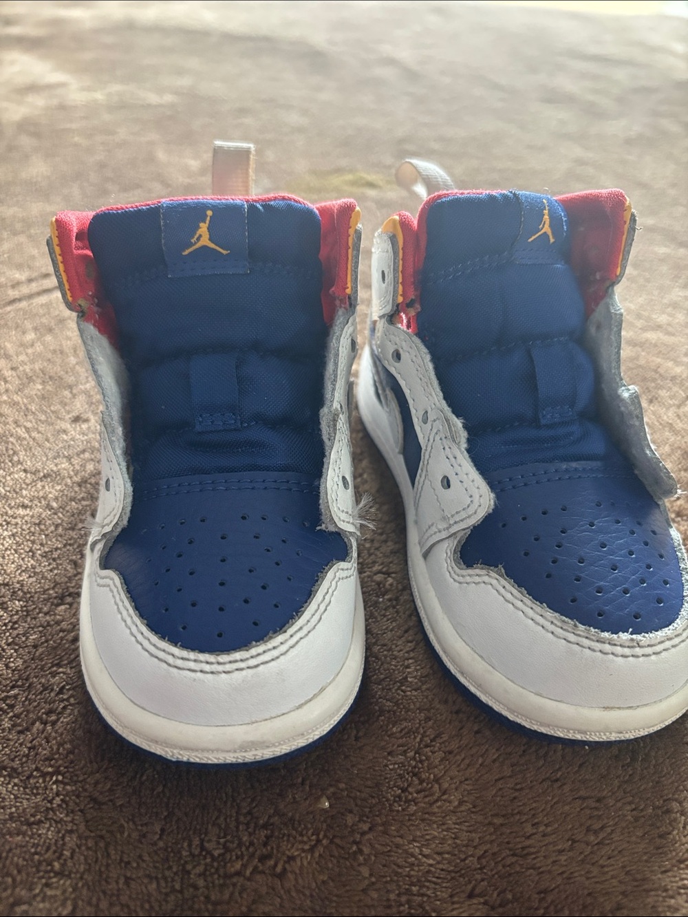 Jordan Kids' Blue, White & Red High-Top Sneakers